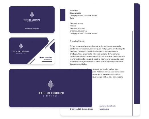 ferramentas de logotipo e cartão de visita
