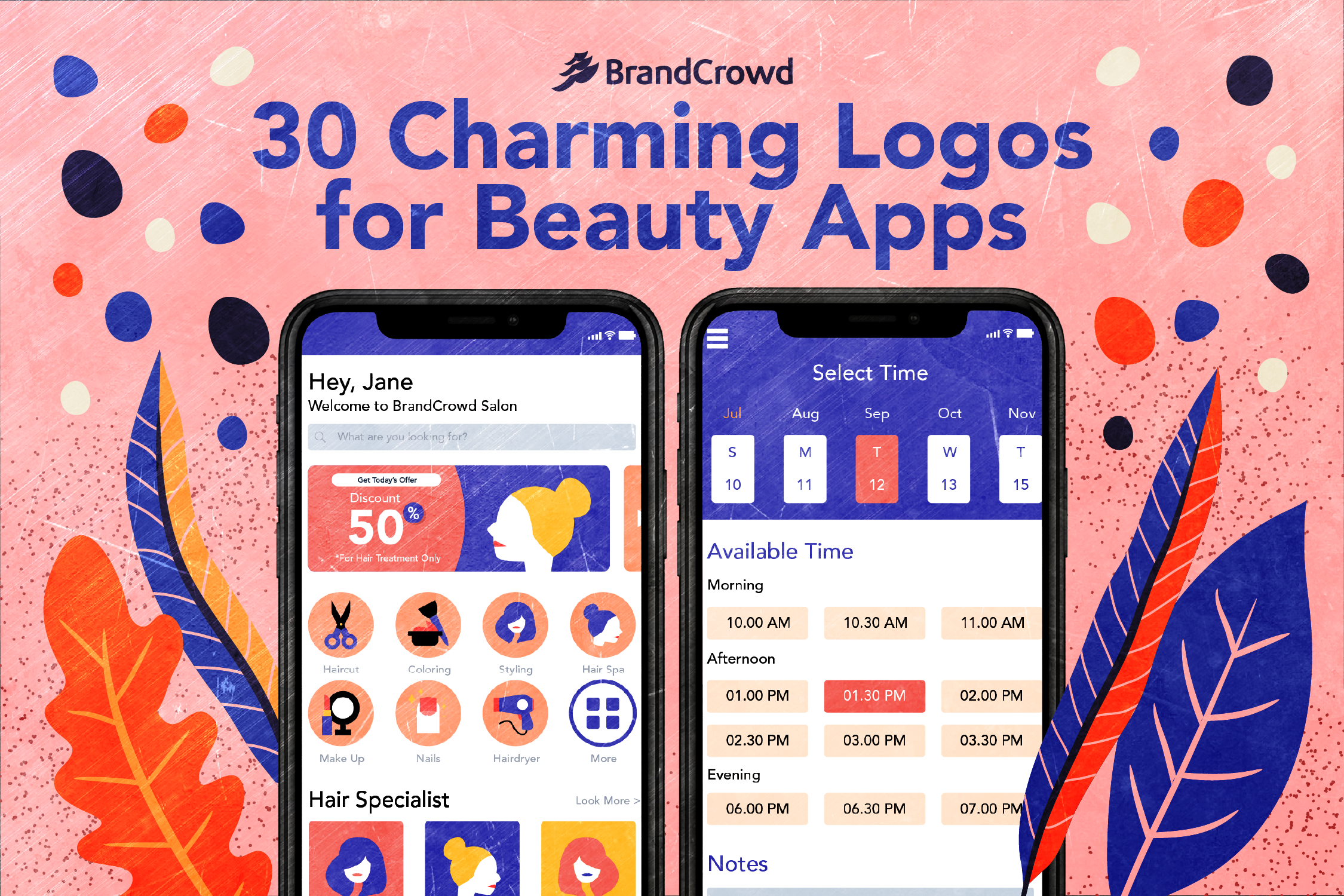 30 Charming Logos for Beauty Apps