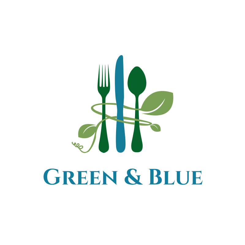Green and Blue Cutlery Logo