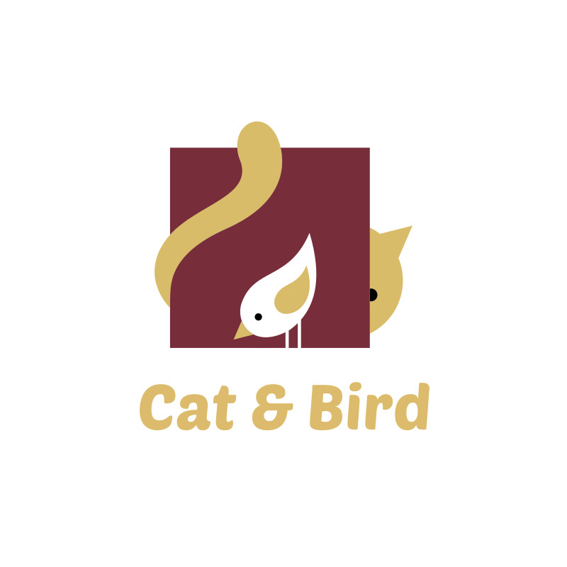 cat and bird logo