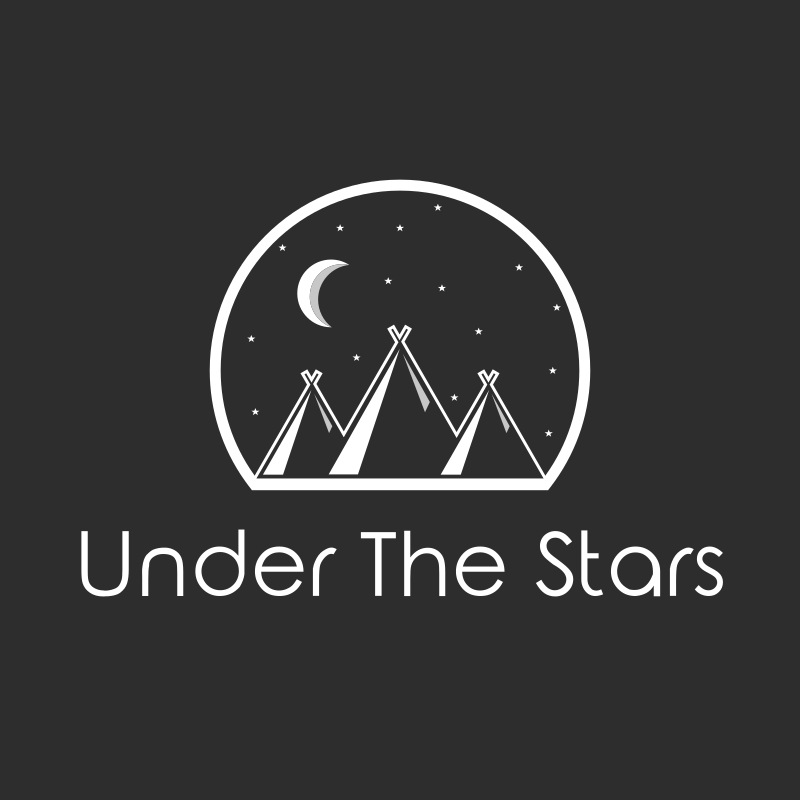 Tents, stars and moon logo