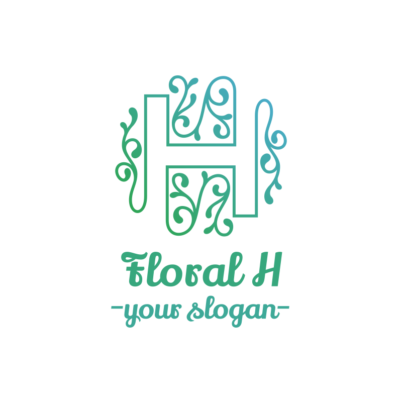 Floral H Fashion Logo