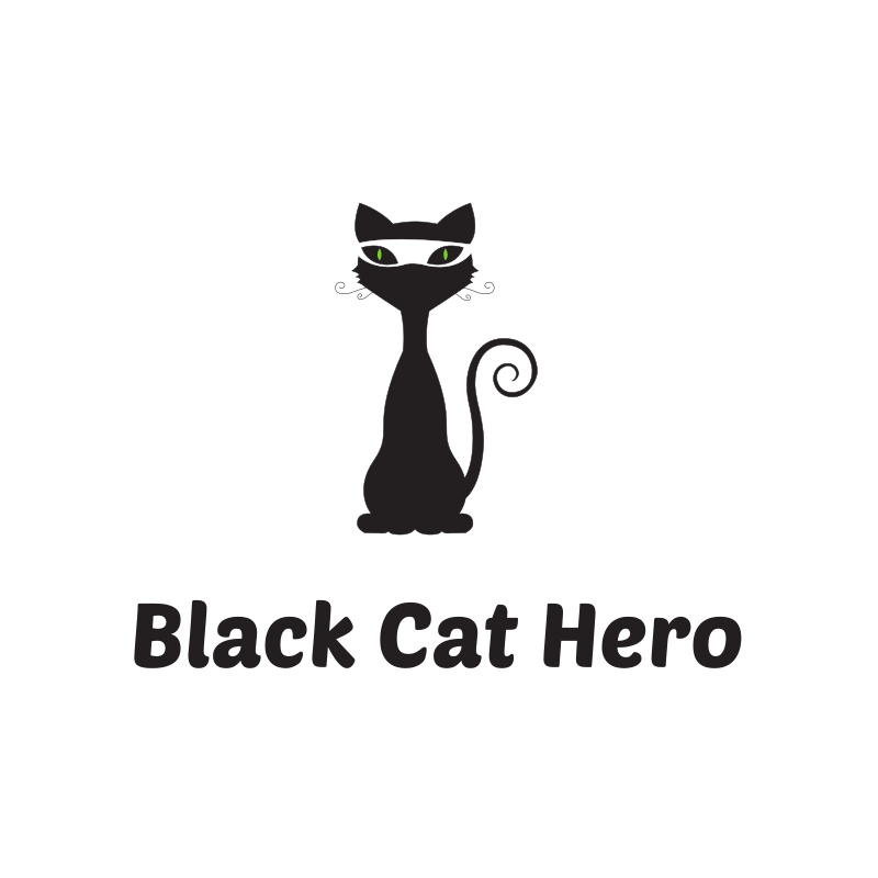 Black Cat Hero Logo