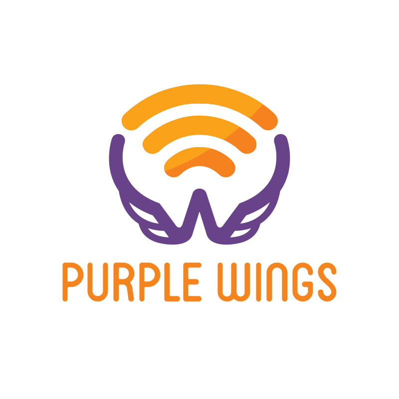 Purple Wings logo Design