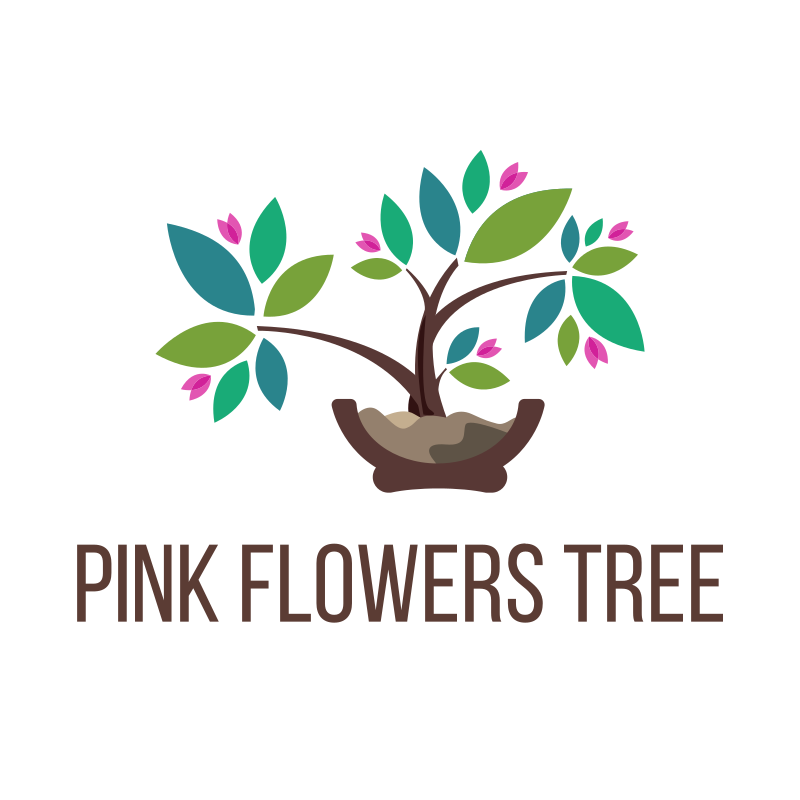 Pink Flowers Tree Logo