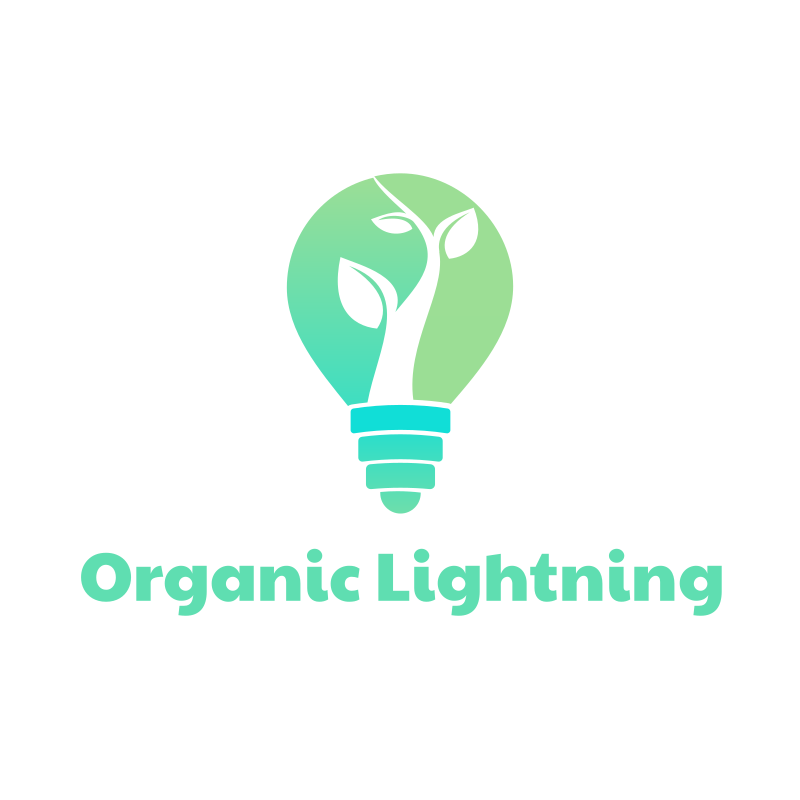 Green Lightbulb and Plant Logo Design