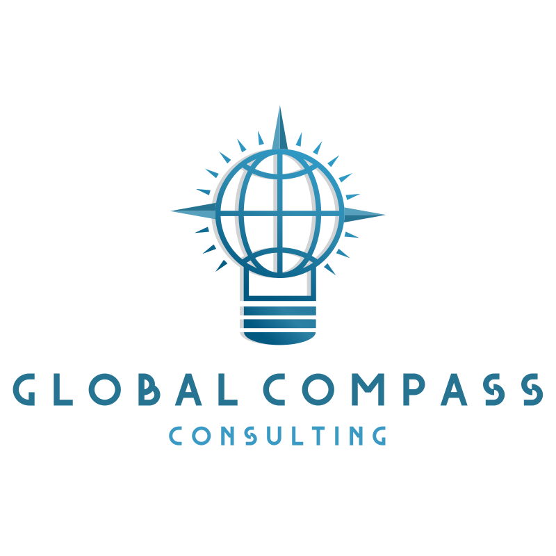 Global Compass Light Bulb Consulting Logo Design