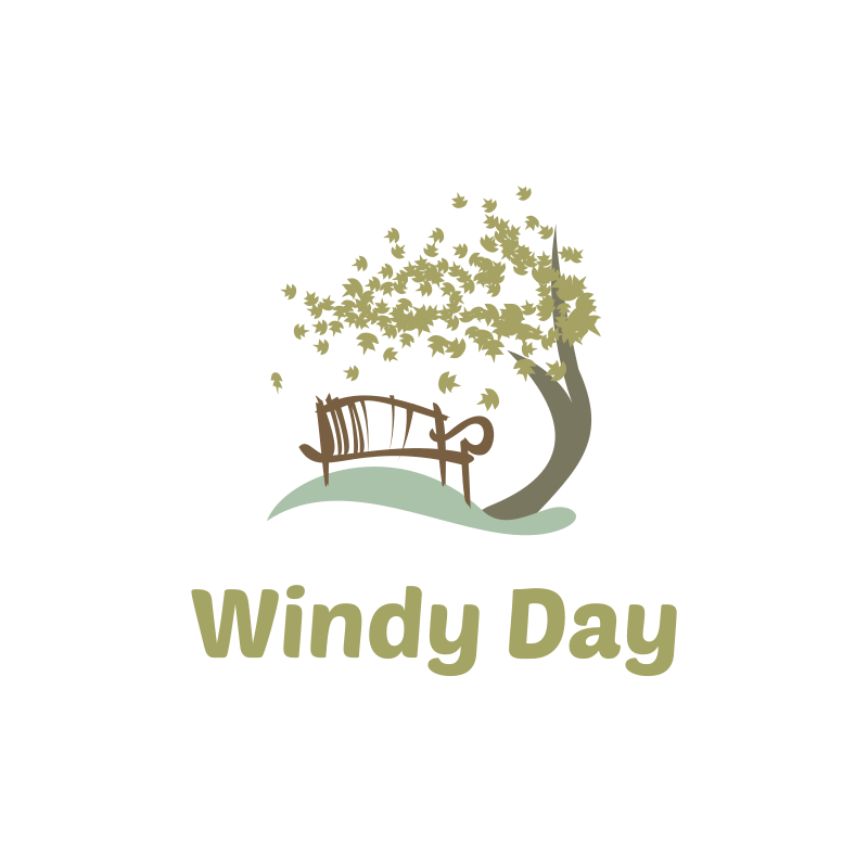 Tree on a Windy Day Logo Design