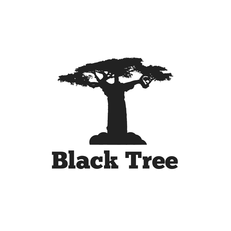 black tree in circle logo