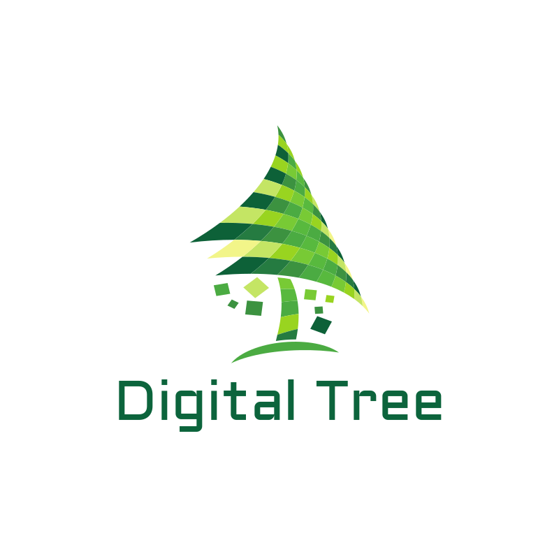 Digital Pine Tree Logo Design