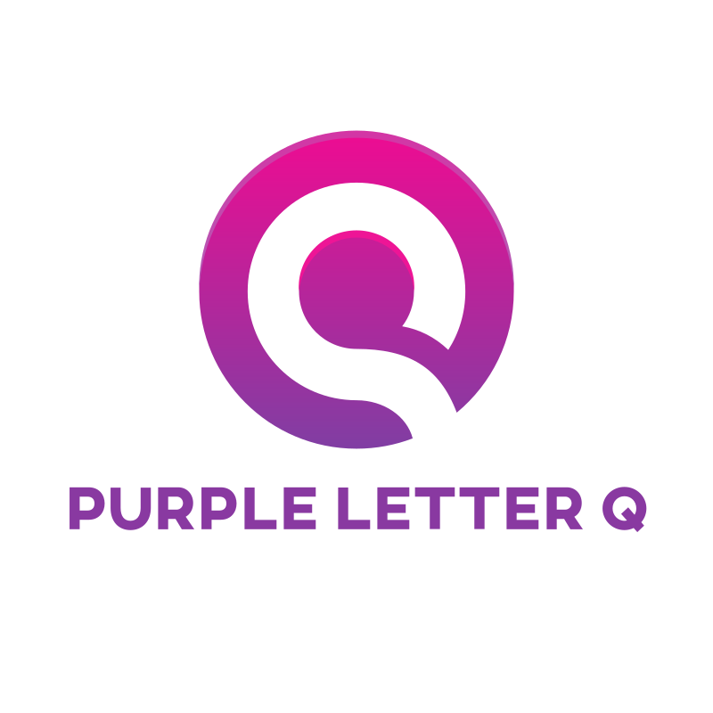 Purple Letter Q Round Logo Design