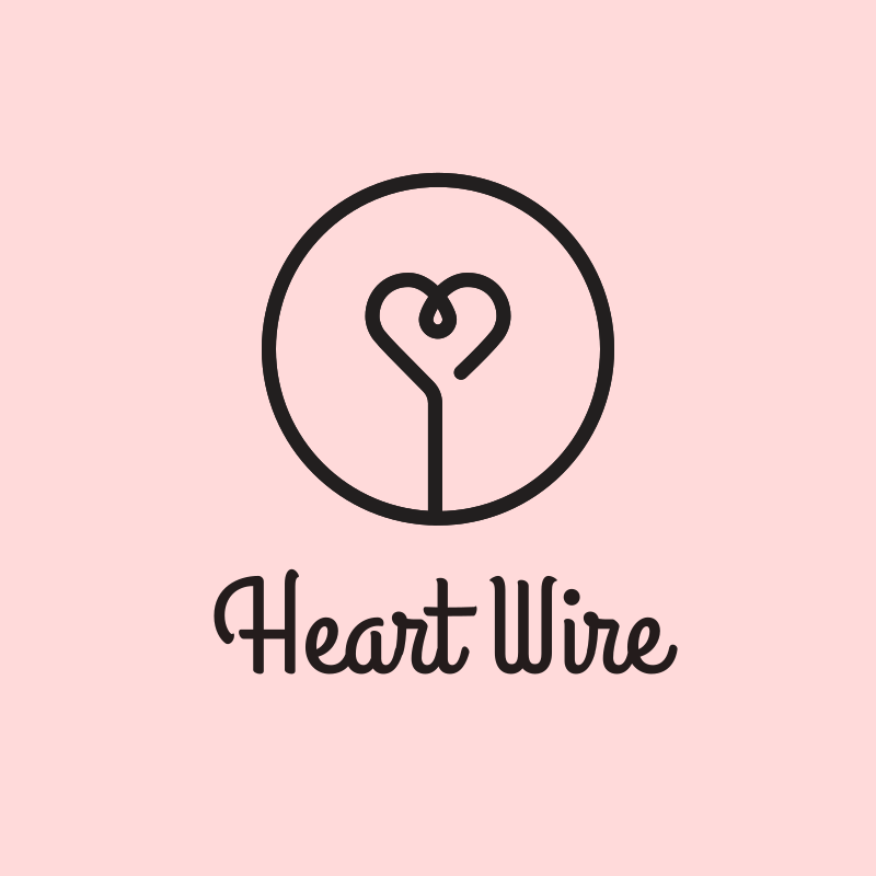 Heart Wire Handwritten Minimalist Logo Design