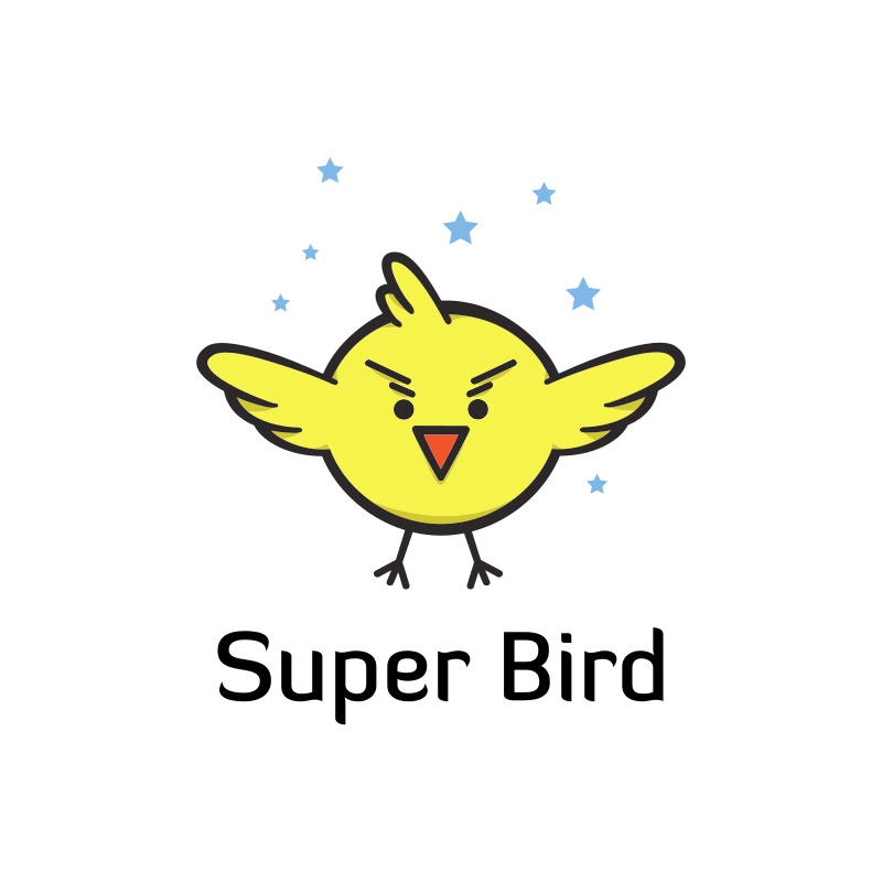 Super Bird Cartoon Logo Design