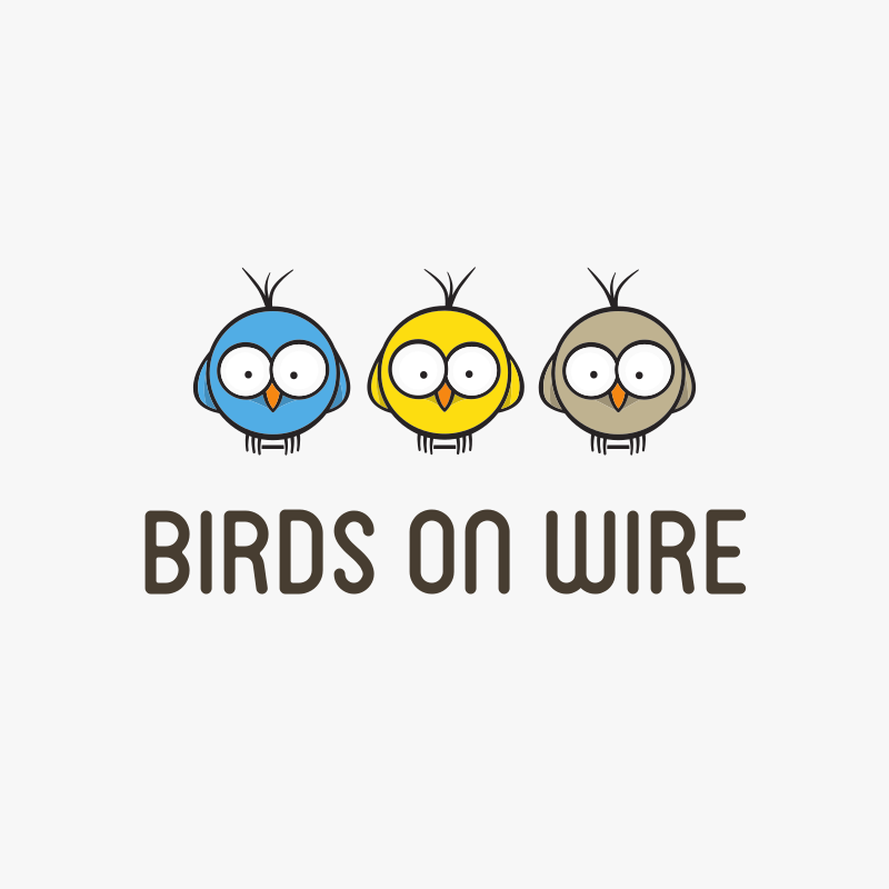 Cartoon Birds On Wire Logo Design