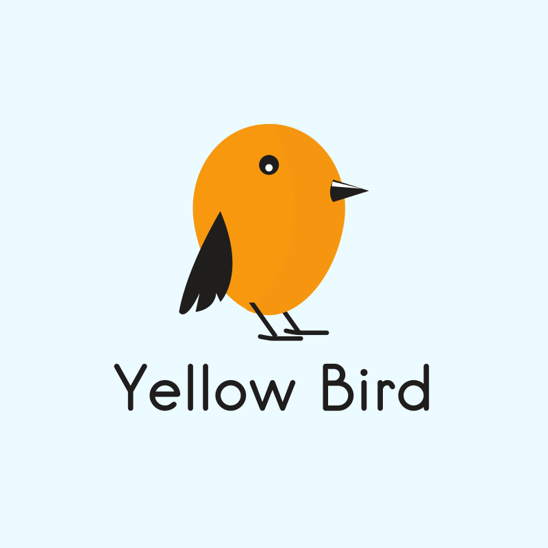 Cute Yellow Bird Logo Design