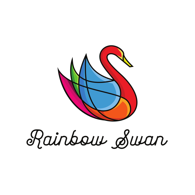 Rainbow Swan Logo Design