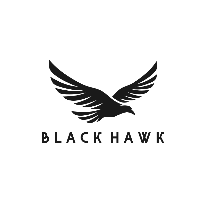 Black and White Hawk Logo Design