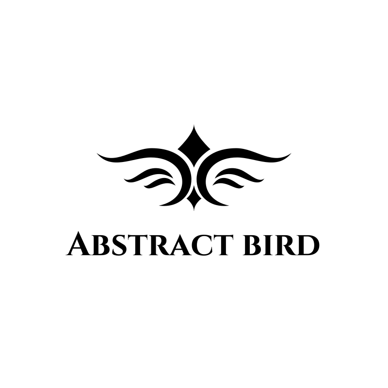 Black and White Abstract Bird Logo Design