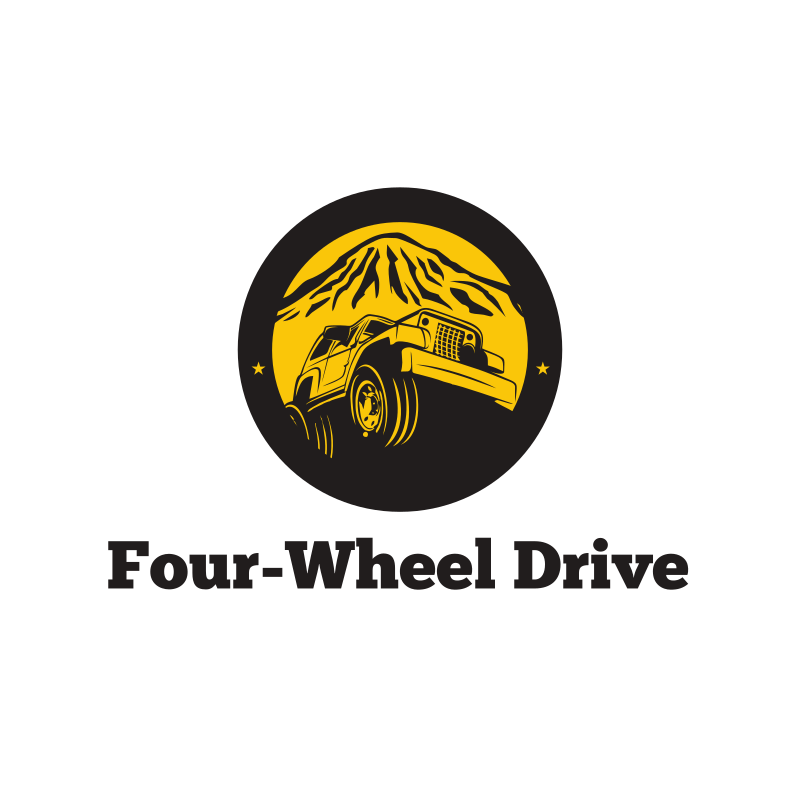 Four-Wheel Drive Car Logo Design