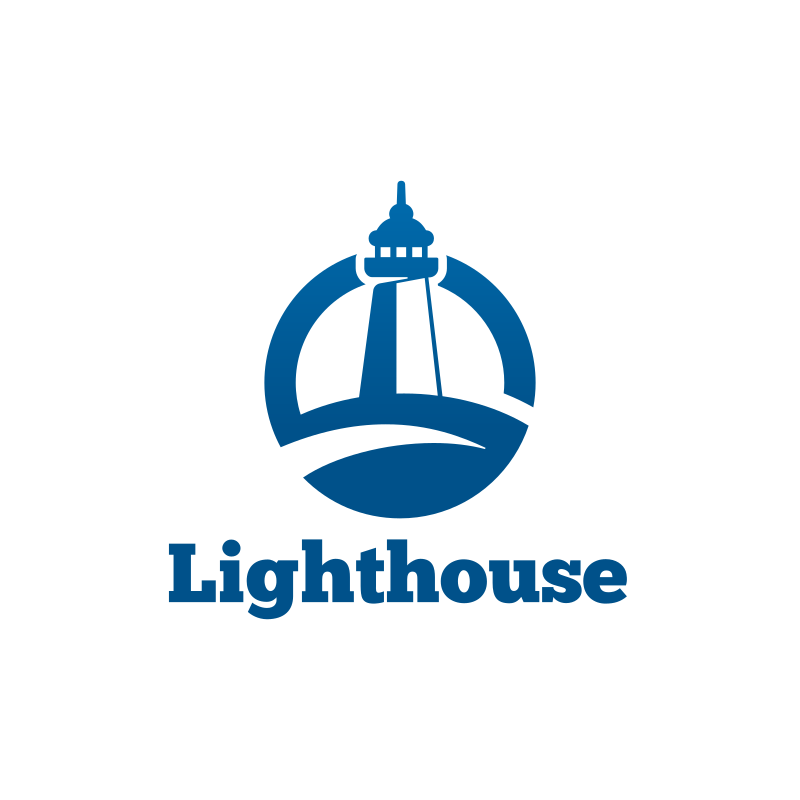 Blue Lighthouse Logo Design