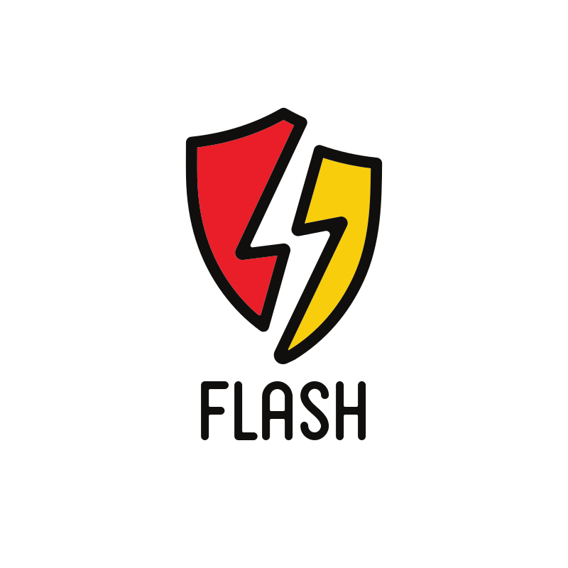 Flash Bolt Shield Logo Design