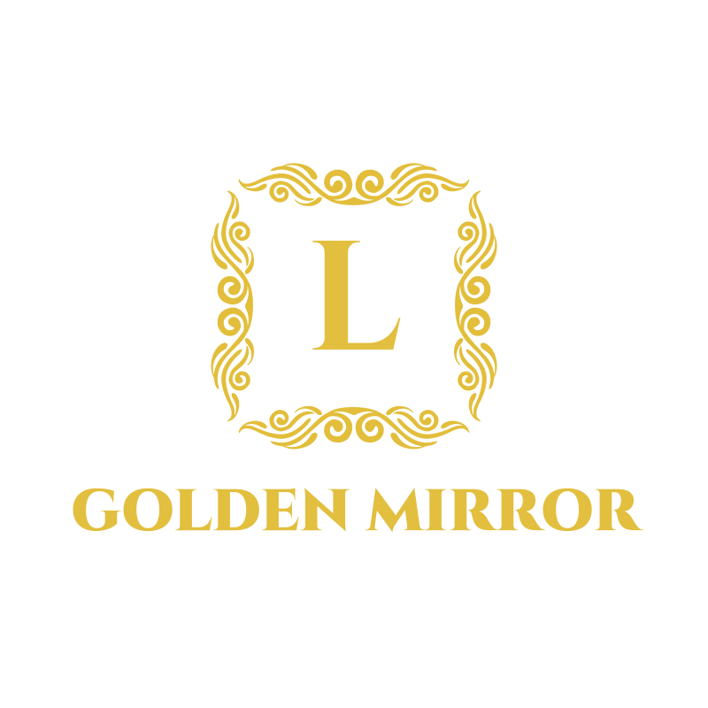 Letter and Ornament Golden Mirror Logo Design