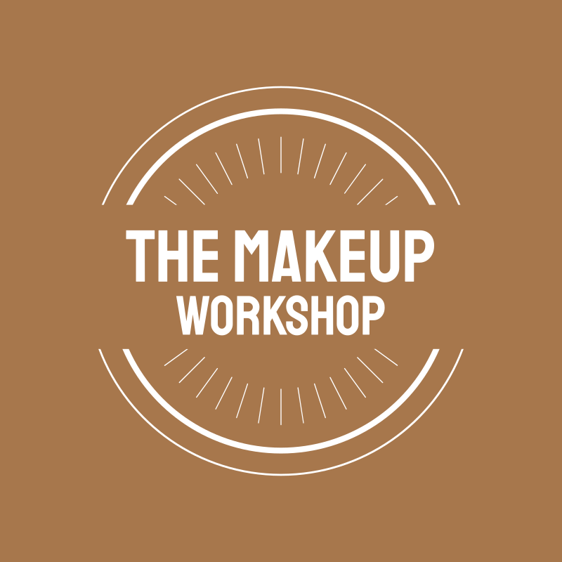 Golden Sand Circle Round MakeUp Workshop Logo Design