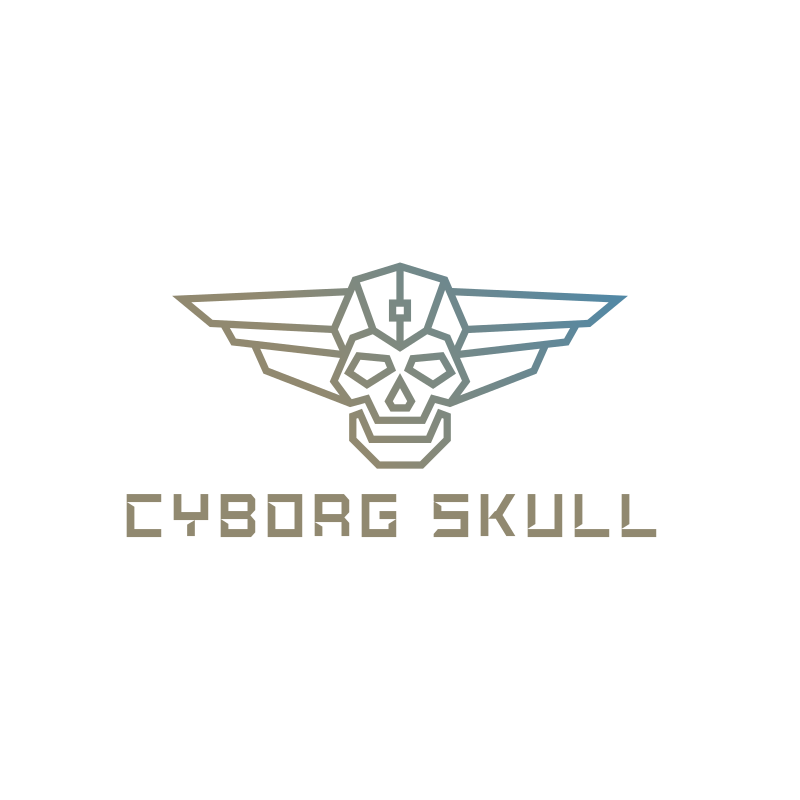 Cyborg Skull Logo Design