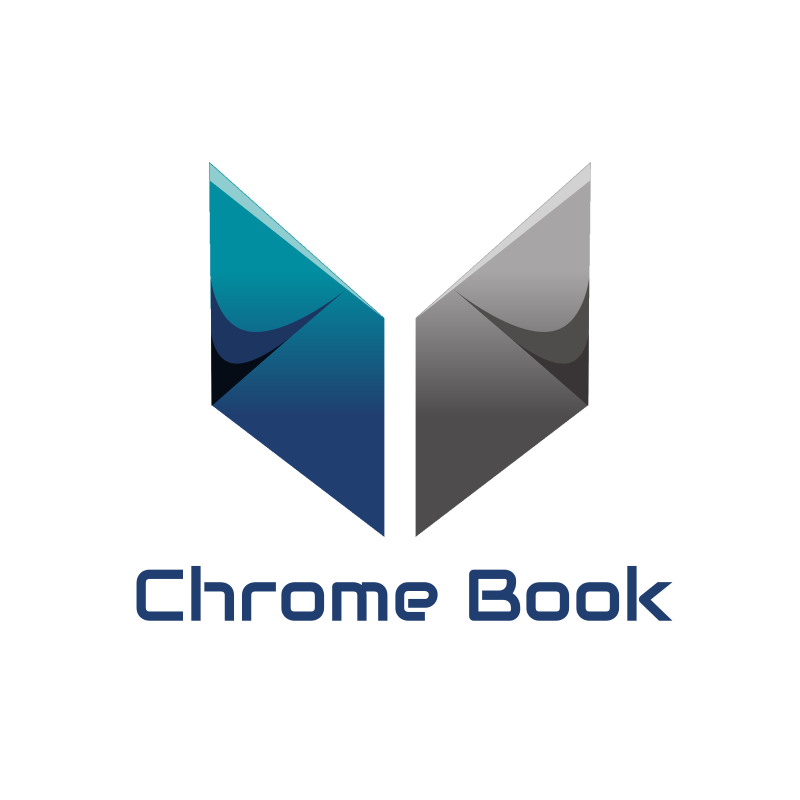 Futuristic Chrome Book Logo Design