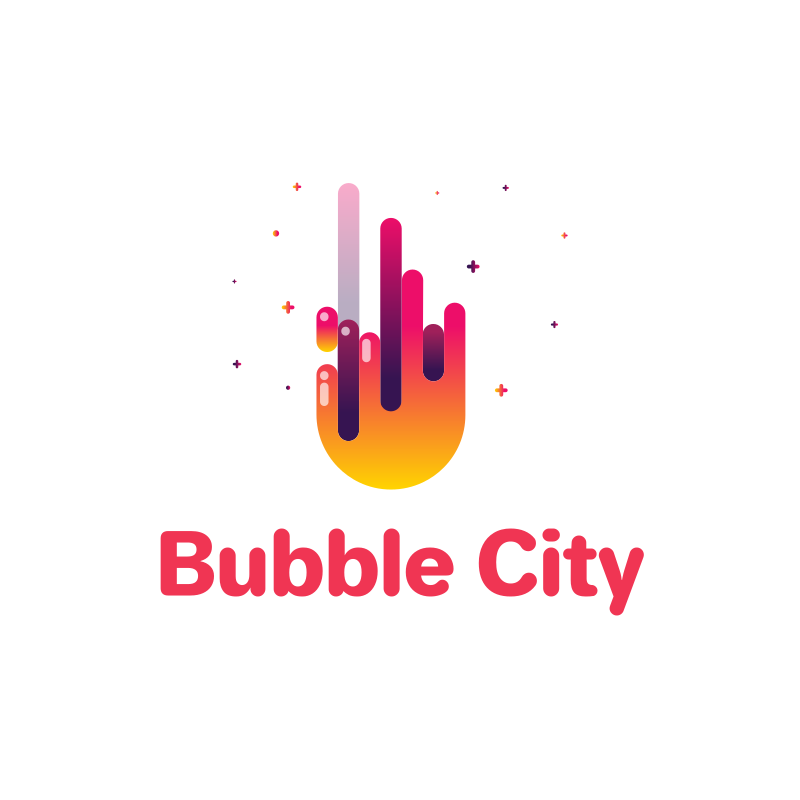 Futuristic Bubble City Logo Design