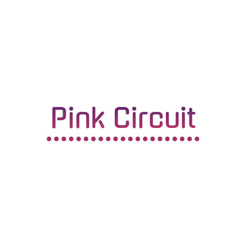 Futuristic Pink Circuit Logo Design
