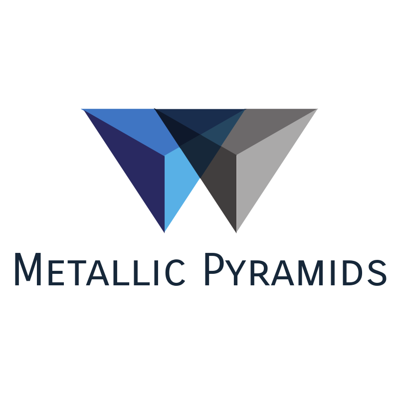 Futuristic Metallic Pyramids Logo Design