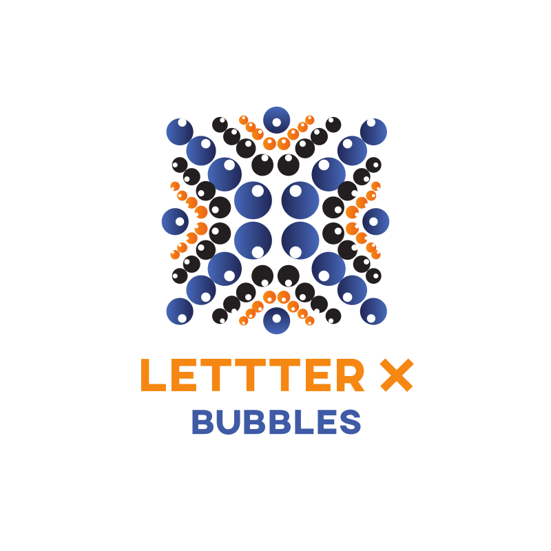 Futuristic Letter X Bubbles Logo Design
