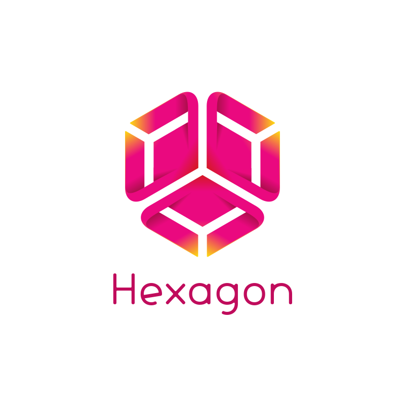 Futuristic Pink Hexagon Logo Design