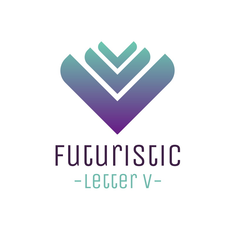 Futuristic Letter V Logo Design