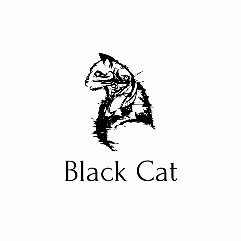 Black Cat Logo Design