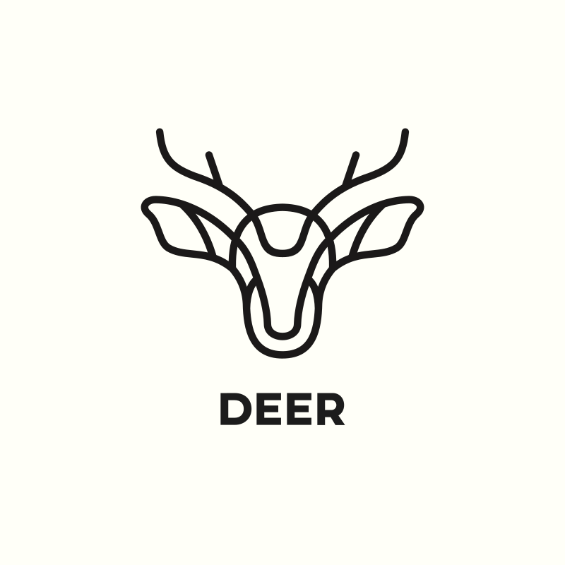 Minimalist Deer Logo Design