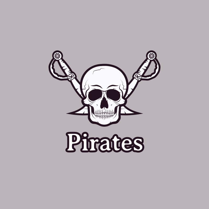 Pirate Skull and Swords Logo Design