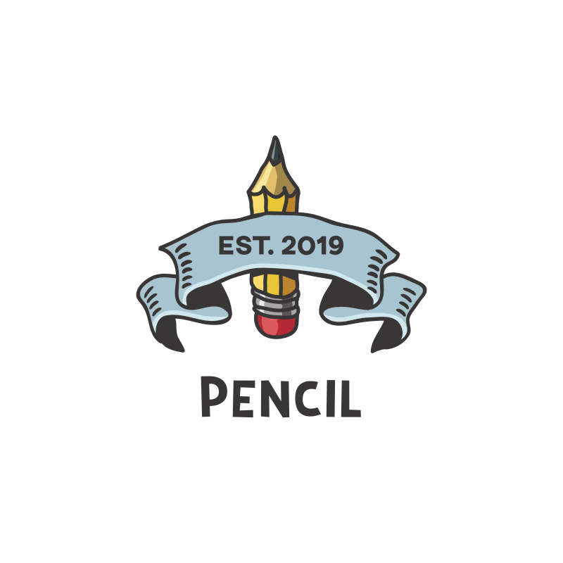 Pencil Emblem Logo Design