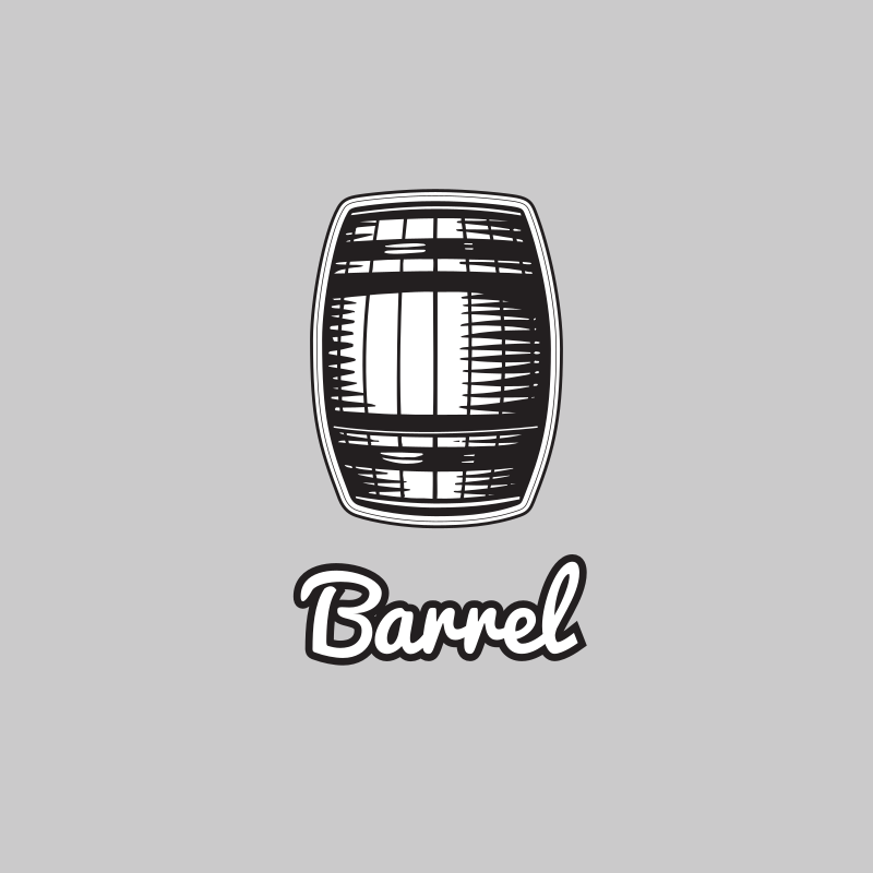 Black and White Barrel Logo Design