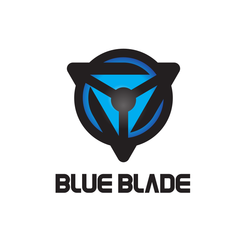 Blue Blade Triangle Logo Design