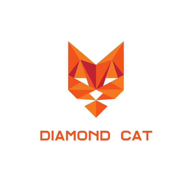 Triangle Diamond Cat Logo Design