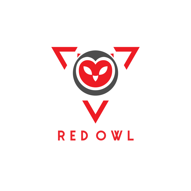 Red Owl Triangle Logo Design