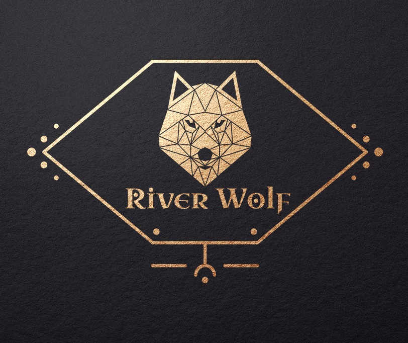 River Wolf Triangle Logo Design by H-H Arts