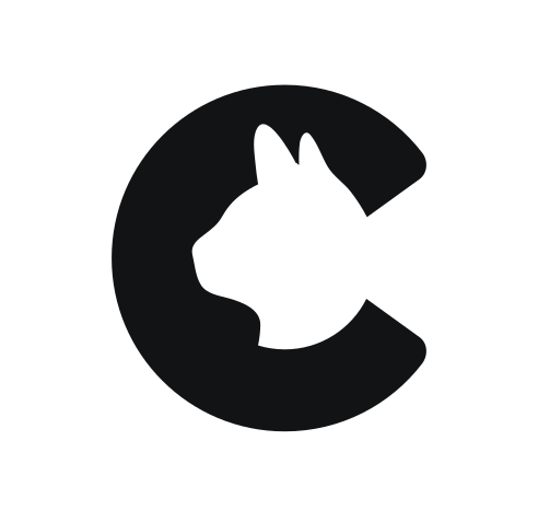 Cat Face Silhouette Logo Design