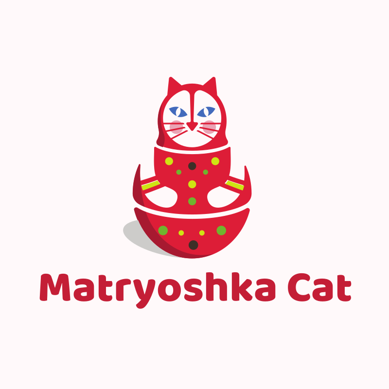 Matryoshka Cat Logo Design