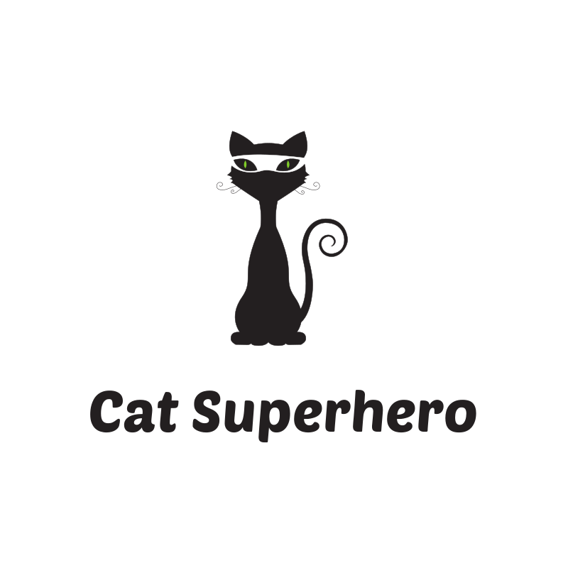 Cat Superhero Logo Design