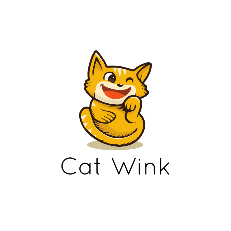 Cat Wink Logo Design