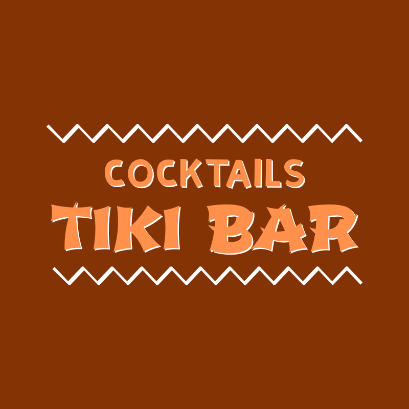 Cocktails Tiki Bar Logo Design