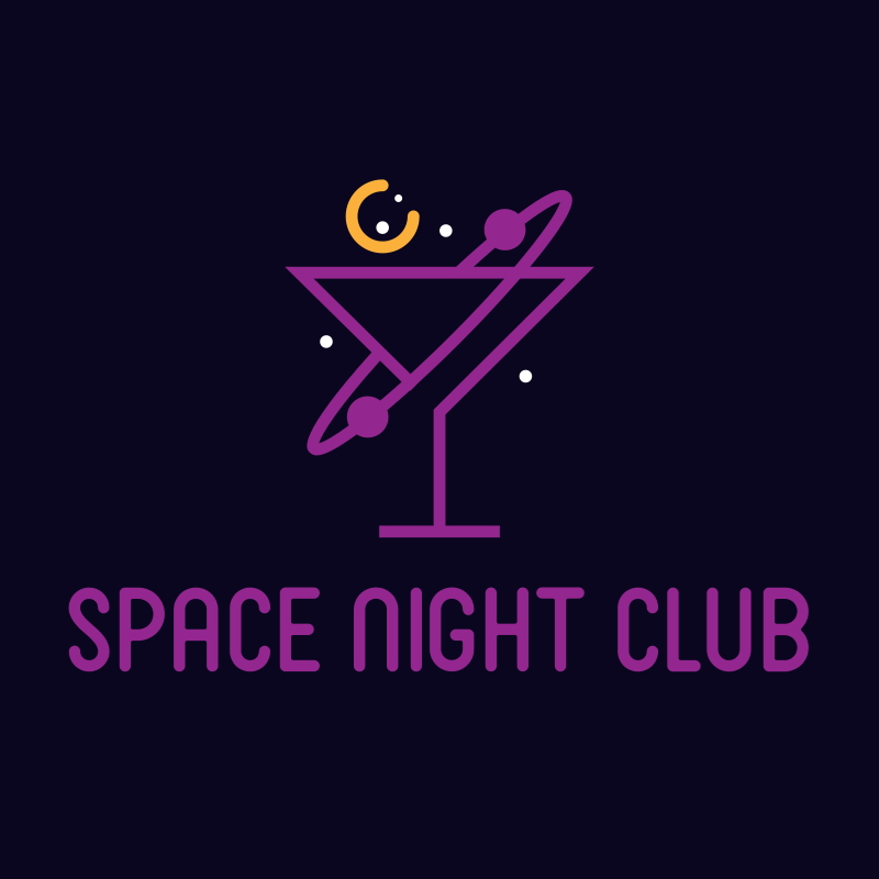 Space Night Club Logo Design